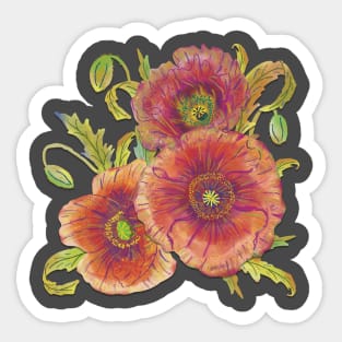 Three Poppies Sticker